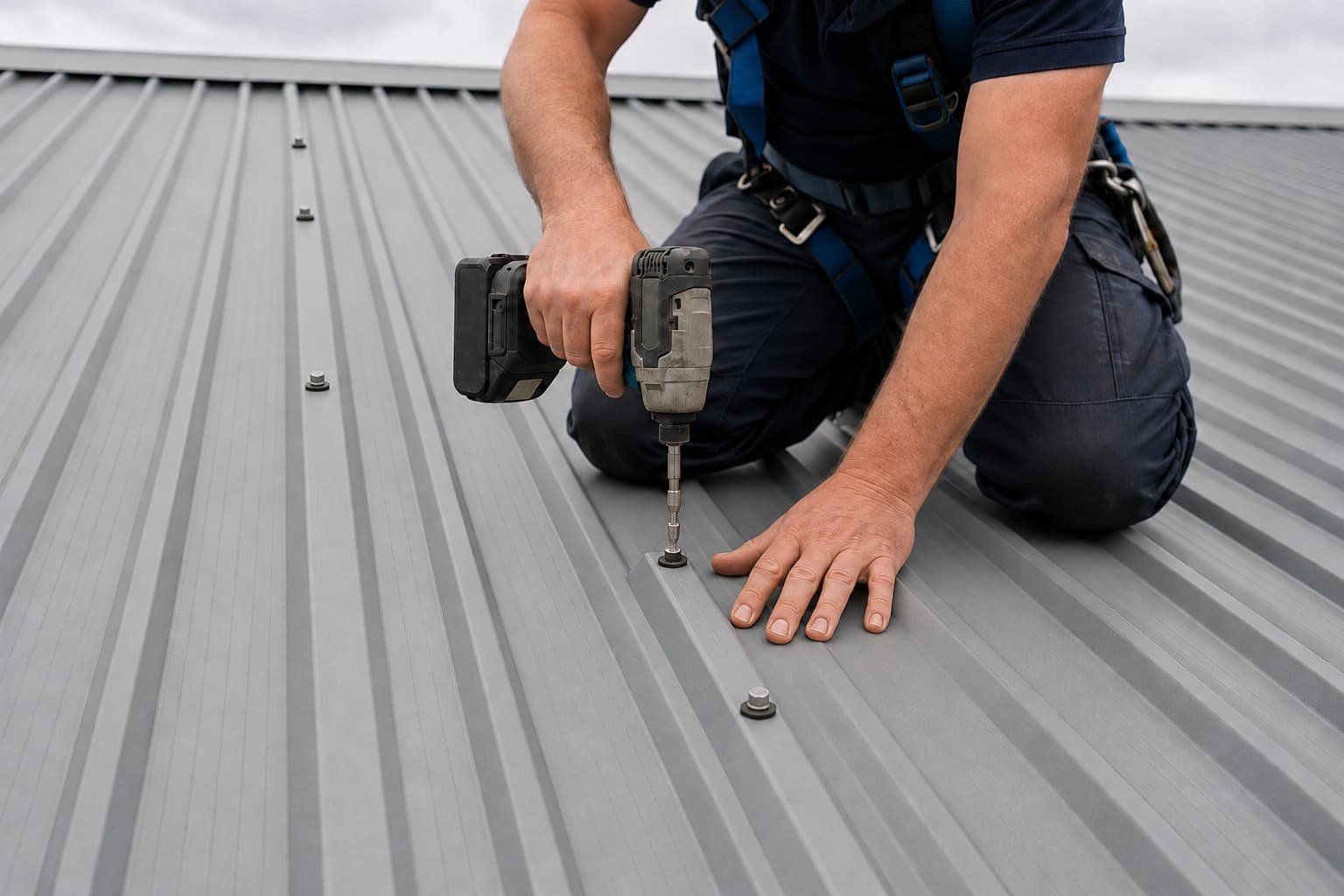 Metal roof repairs replacing roof screws in Gold Coast