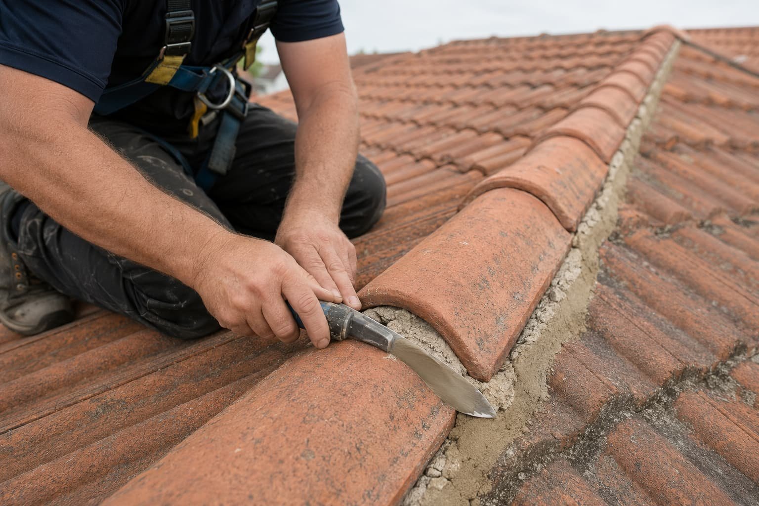 Roof restoration repointing ridge capping in Gold Coast