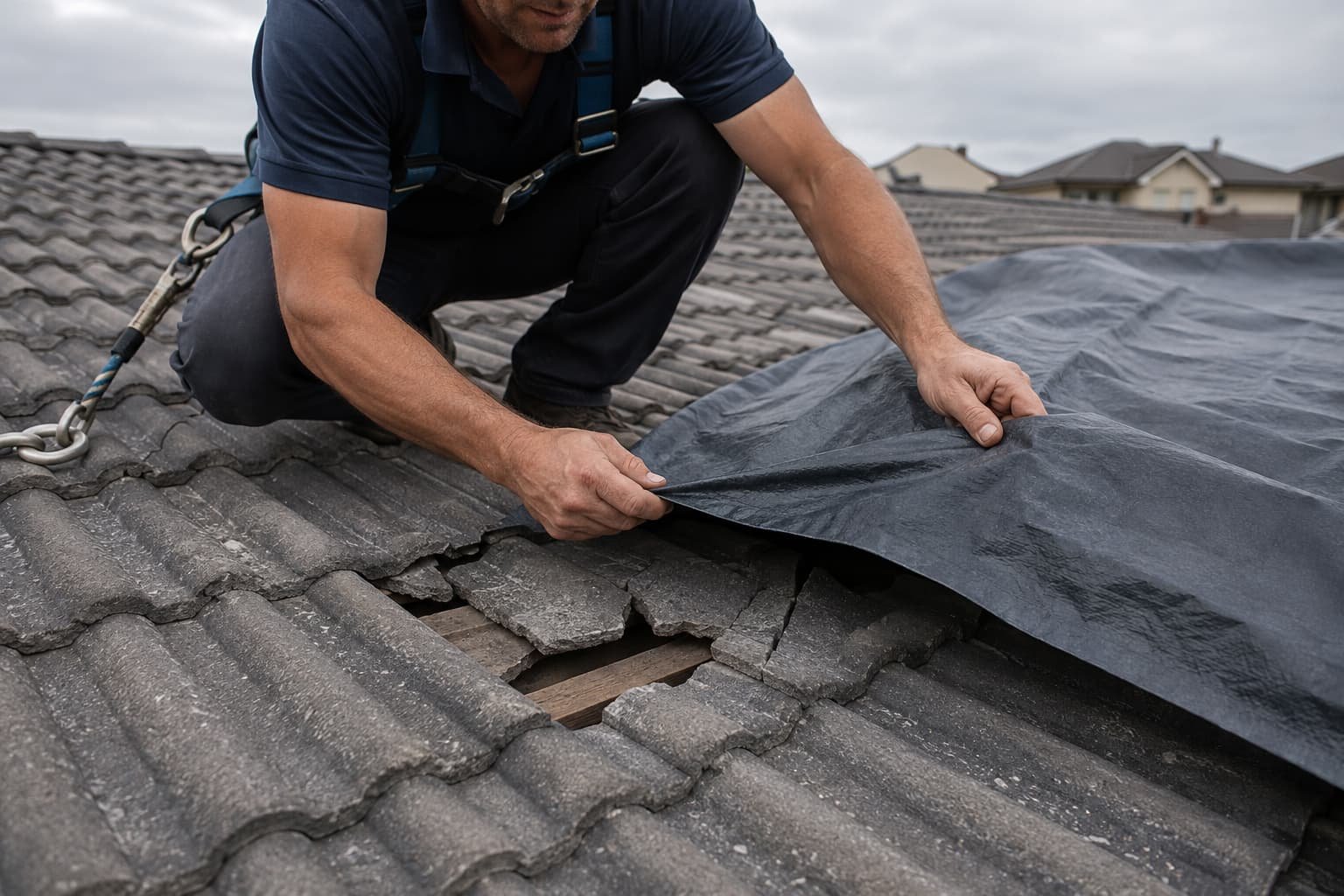 Storm damage roof repairs after hail in Gold Coast
